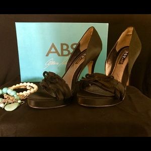 ABS black  open toe heels